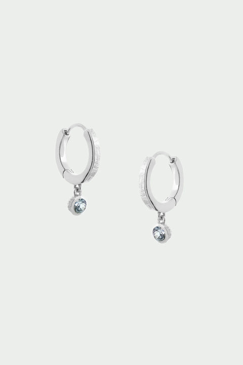 Tutti & Co EA553S Birthstone Hoop Earrings (blue-topaz)
