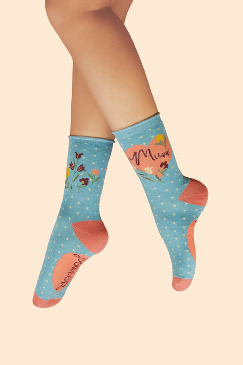 Powder SOC709 Special Mum Ladies Ankle Socks - Denim