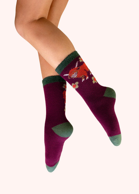 Powder SOC818 Highland Cow Cosy Socks