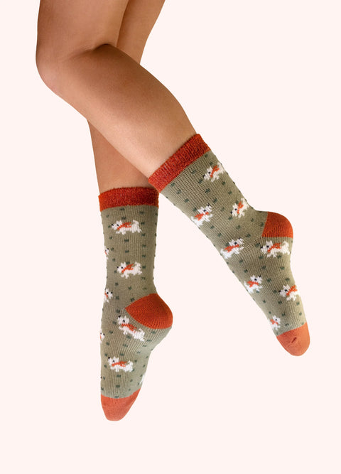Powder SOC821 Woolly Westie Cosy Socks