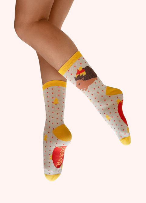 Powder SOC826 Hedgehog in a Hat Ankle Socks