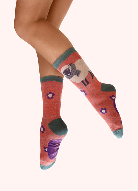 Powder SOC828 Sheep in a Scarf Ankle Socks