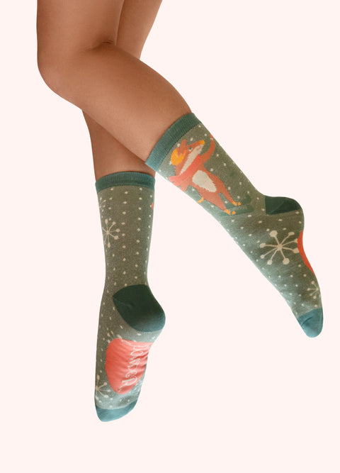 Powder SOC829 Skiing Mouse Ankle Socks