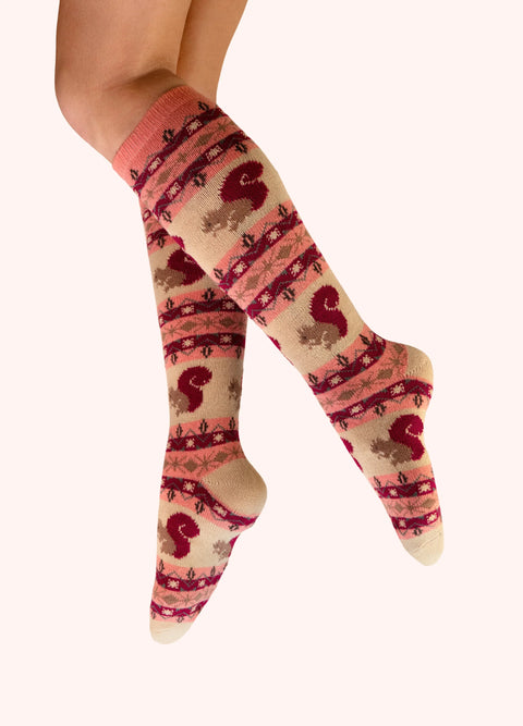 Powder SOC832 Fair Isle Squirrel Knee High Socks