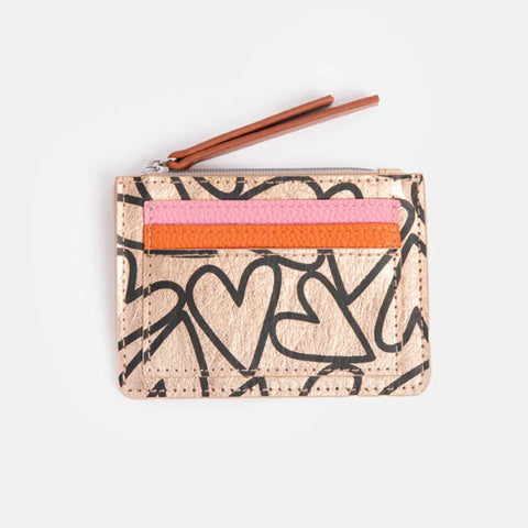 Caroline Gardner Gifts SPP107 Magnet Heart Rose Gold Kraft Short Patch Purse