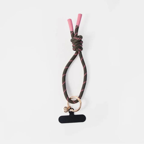 Caroline Gardner Gifts Khaki/Pink Wristlet Phone Strap SPS107