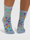 Thought SPW880 Mapel Floral Bamboo Socks in Chambray Blue
