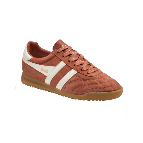 Gola CLB808DU Stadium Suede Trainer Orange Spice/Off White