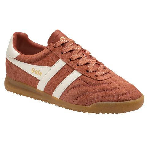 Gola CLB808DU Stadium Suede Trainer Orange Spice/Off White