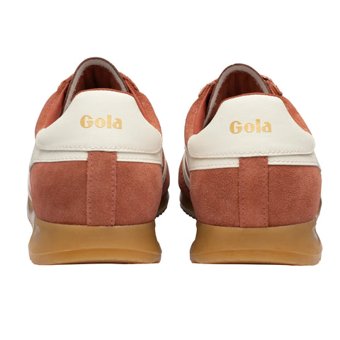 Gola CLB808DU Stadium Suede Trainer Orange Spice/Off White