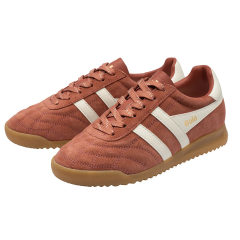 Gola CLB808DU Stadium Suede Trainer Orange Spice/Off White