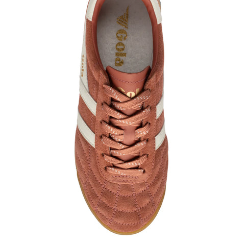 Gola CLB808DU Stadium Suede Trainer Orange Spice/Off White