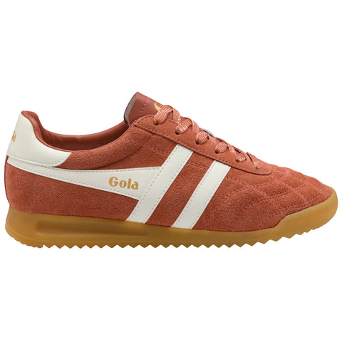 Gola CLB808DU Stadium Suede Trainer Orange Spice/Off White