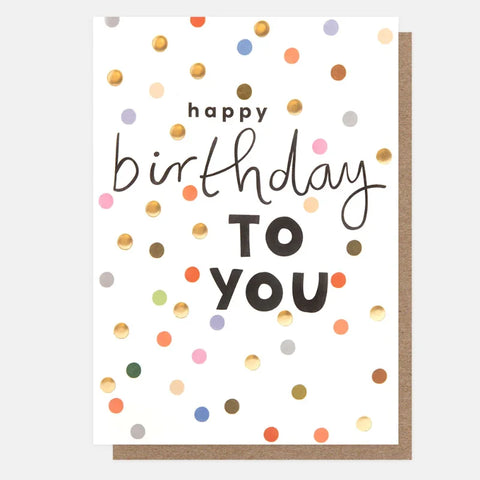 Caroline Gardner Cards SUN001 Colourful Spots Happy Birthday Card