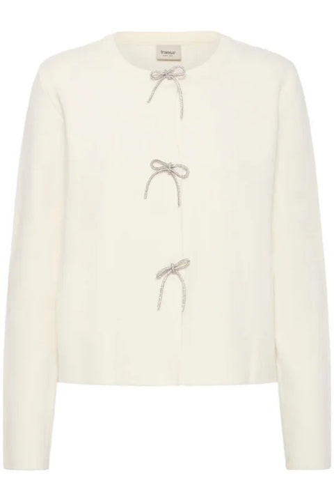Fransa Sally Car 6 Long Sleeve Cardigan In Whisper White
