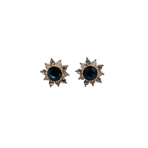 Sixton London Sapphire Flower Sparkle Earrings