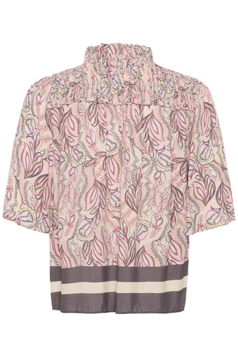 Saint Tropez Shakti Blouse In Dusty Pinks Arty Blooms