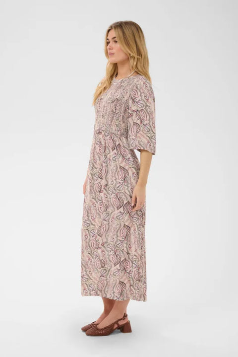 Saint Tropez Shakti Dress In Dusty Pinks Arty Blooms