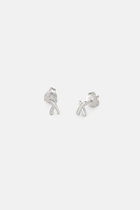 One & Eight 2663 Seed Card Studs - Silver Tiny Kiss Studs