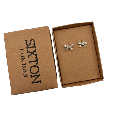 Sixton London Sparkle Bow Earrings