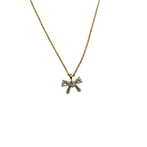 Sixton London Sparkle Bow Necklace