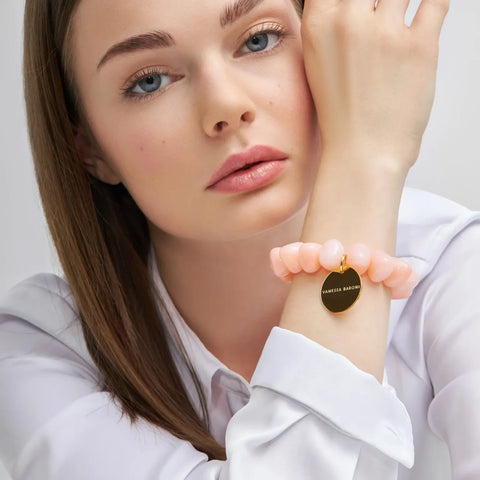 Vanessa Baroni VB2603PES Stone Flex Bracelet Peach Sorbet in Peach Sorbet