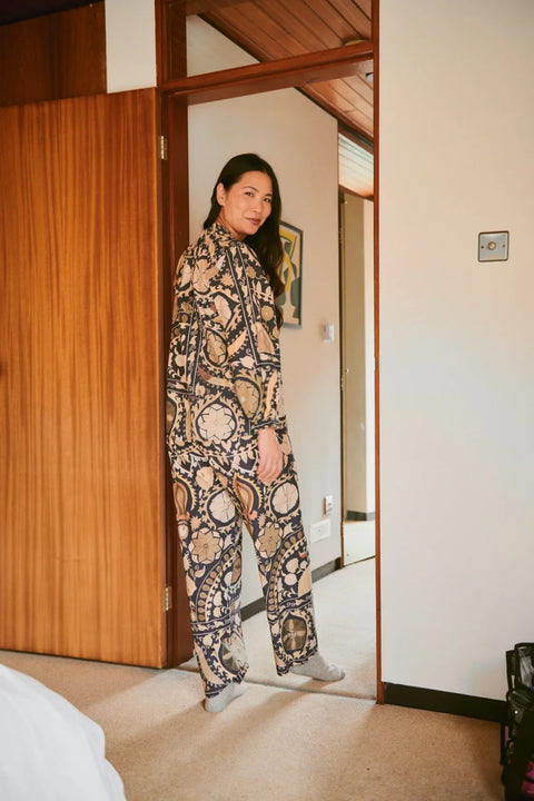 One Hundred Stars Susani Charcoal Poplin Pajama Set