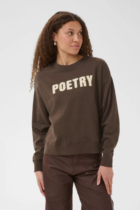 Saint Tropez Suzie Sweatshirt In Chocolate Brown