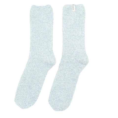 Miss Sparrow TSW006 Fuzzy Plain Socks Duck Egg
