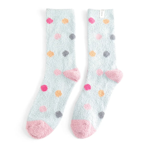 Miss Sparrow TSW013 Fluffy Spots Socks Blue