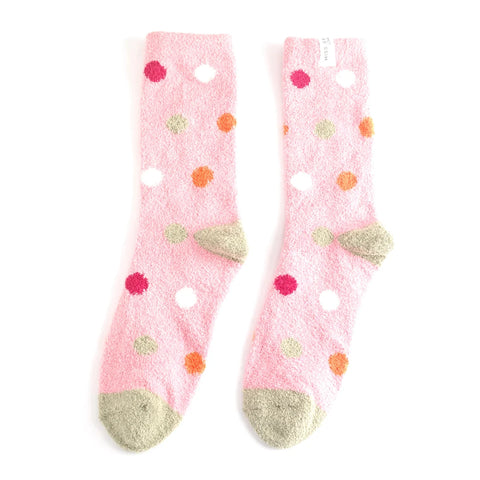 Miss Sparrow TSW013 Fluffy Spots Socks Dusky Pink