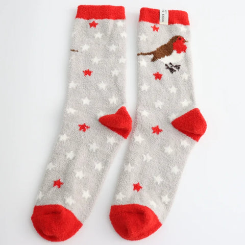 Miss Sparrow TSW024 Fluffy Festive Robins Silver