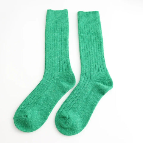 Miss Sparrow TSW039 Winter Rib Socks Green