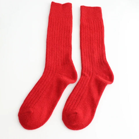 Miss Sparrow TSW039 Winter Rib Socks Red