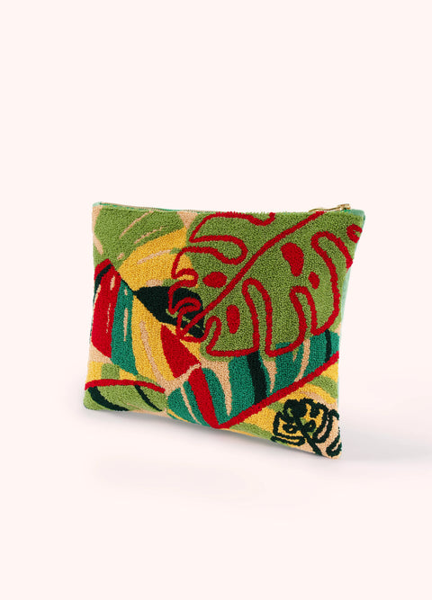 Powder TWP1 Cotton tufted pouch Exotic Leaves