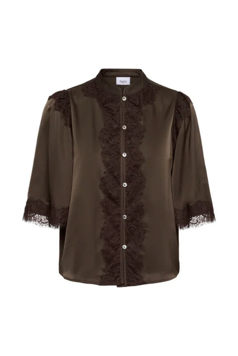 Saint Tropez Teagan Shirt In Chocolate Brown