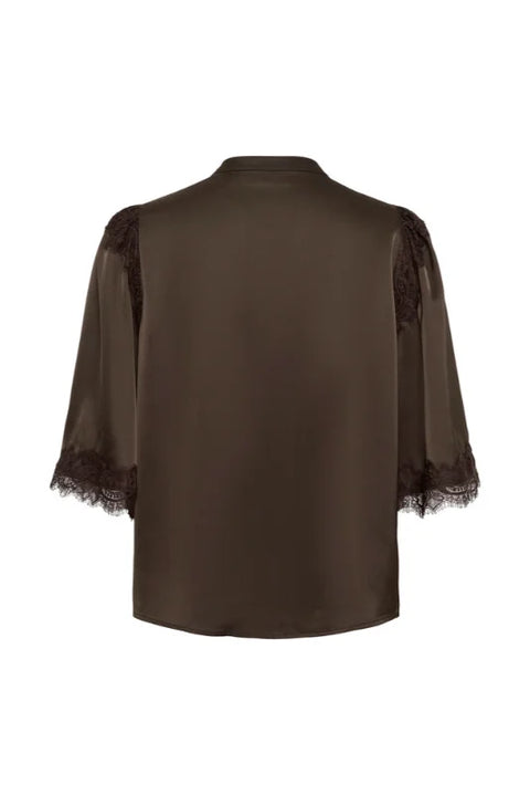 Saint Tropez Teagan Shirt In Chocolate Brown