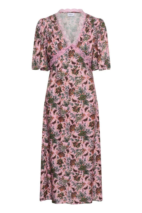 Saint Tropez Teodora Dress In Mauve Mist Lotus Blooms