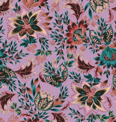 Saint Tropez Teodora Dress In Mauve Mist Lotus Blooms