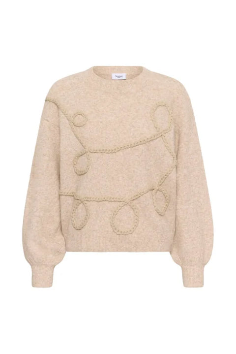Saint Tropez Titia Pullover In Creme Melange