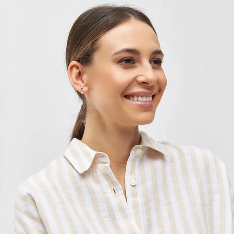 LULU Copenhagen LULU1442 Topping Short Love U Ear stud In Burnt Coral