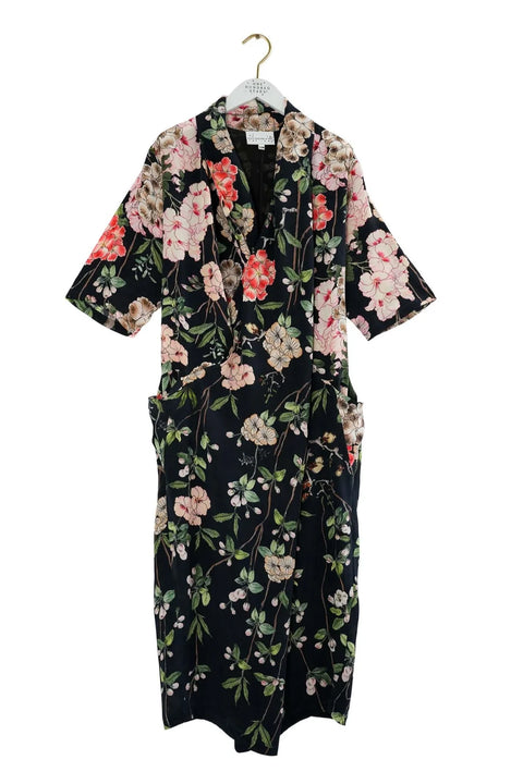One Hundred Stars Trailing Blossom Black Rachel Dress
