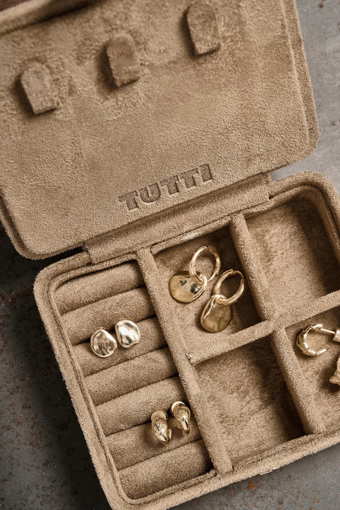 Tutti & Co JB46 Sand Mini Suede Jewellery Box