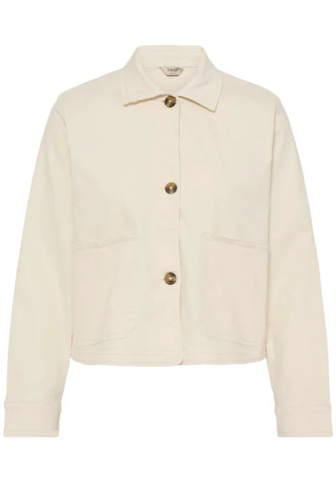 Fransa Twill Jacket In Whisper White