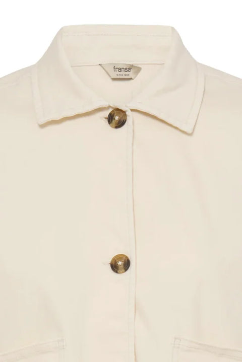 Fransa Twill Jacket In Whisper White