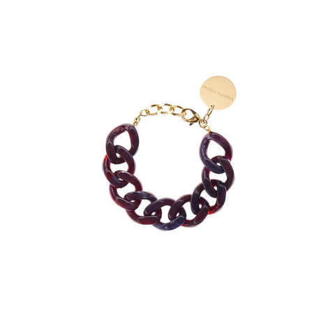 Vanessa Baroni VB2011AUM Flat Chain Bracelet Aubergine Marble