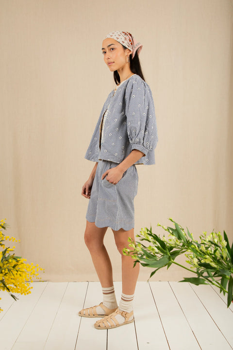 Bonte Vida Reversable Jacket In Navy/Lemon Zest