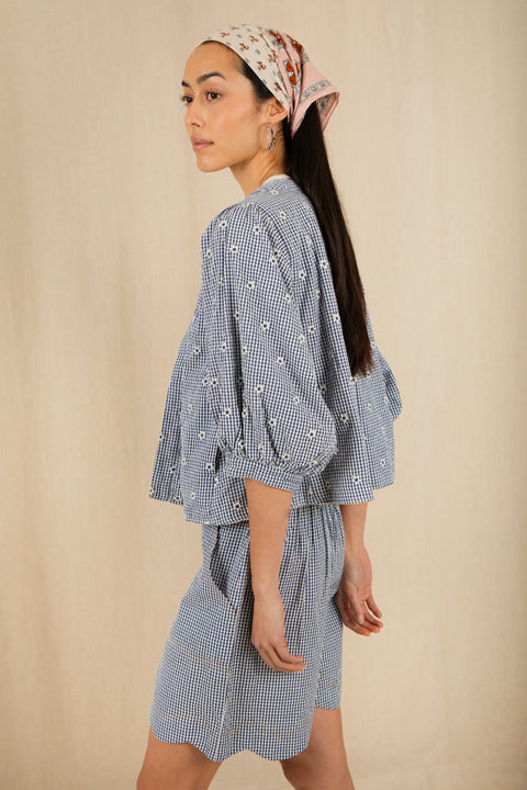 Bonte Vida Reversable Jacket In Navy/Lemon Zest