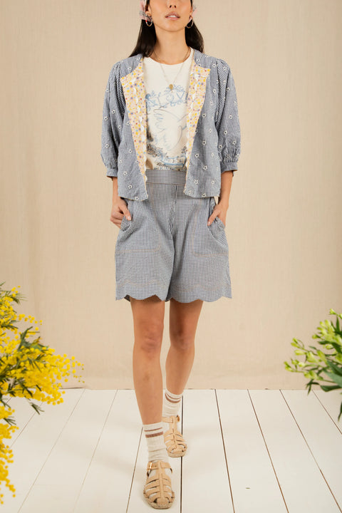 Bonte Vida Reversable Jacket In Navy/Lemon Zest
