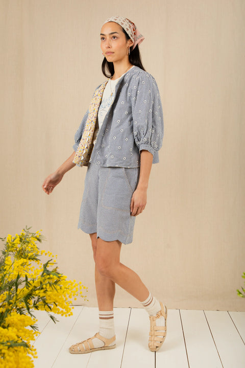 Bonte Vida Reversable Jacket In Navy/Lemon Zest